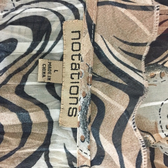 Notations Ruffled Tie Front Cardigan Top - Picture 5 of 7